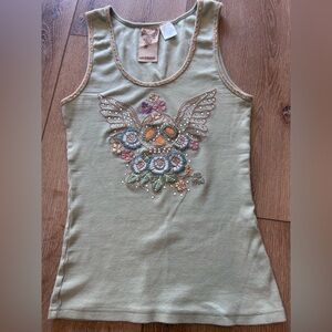 Lulumari Sage Embellished Tank Top